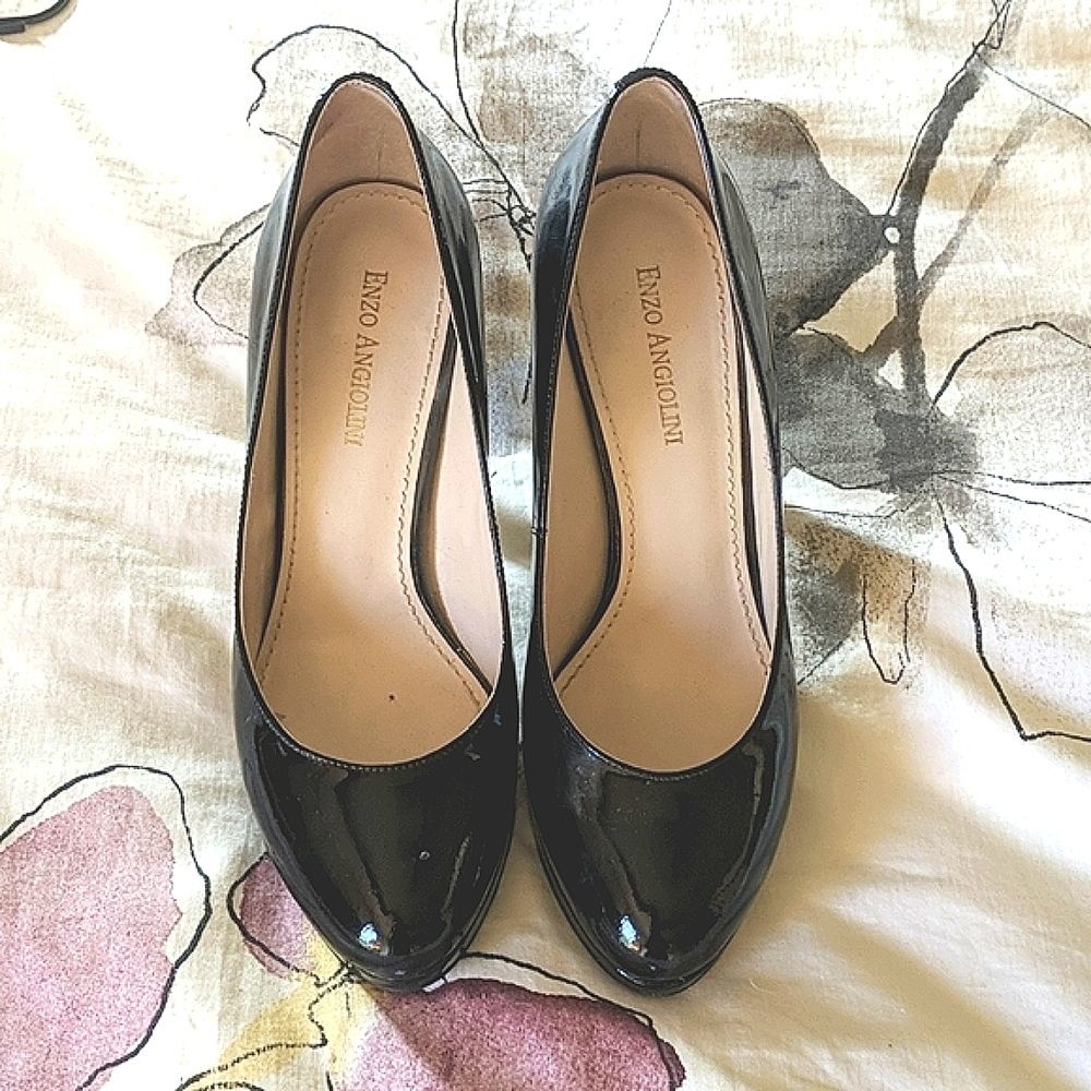 Enzo Angiolini Size 7 Black Patent Leather Heels - Picture 2 of 8